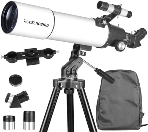 Celticbird 80x600mm AZ Telescope, Travel Telescopes for