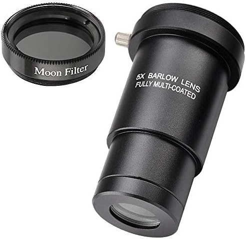 41XojYVSRyL. AC Starboosa 1.25-inch 5X Barlow Lens & Moon Filter Kit-for