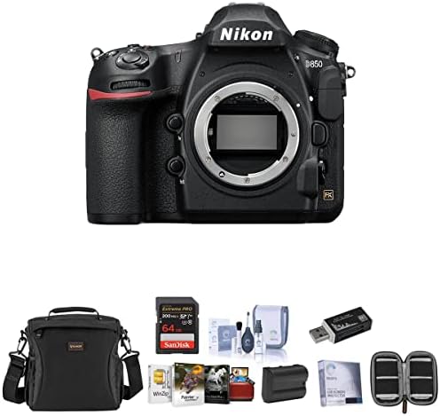41xJnrf KkL. AC Nikon D850 DSLR Camera Body - Bundle with 64GB SDXC
