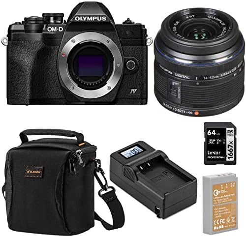 51B5nVQquZL. AC Olympus OM-D E-M10 Mark IV Mirrorless Camera, Black with