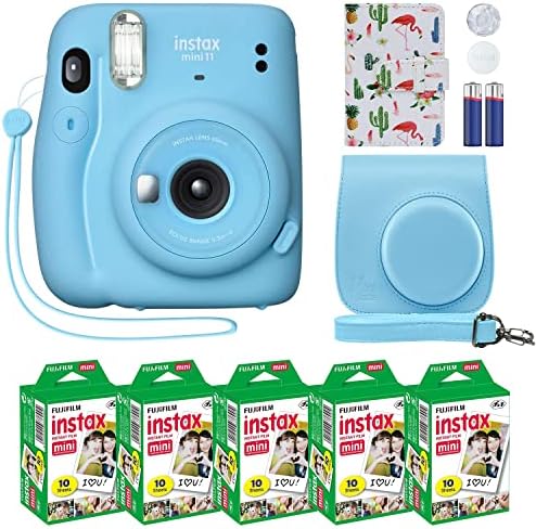 51b A9ui78L. AC Fujifilm Instax Mini 11 Instant Camera Sky Blue + Custom